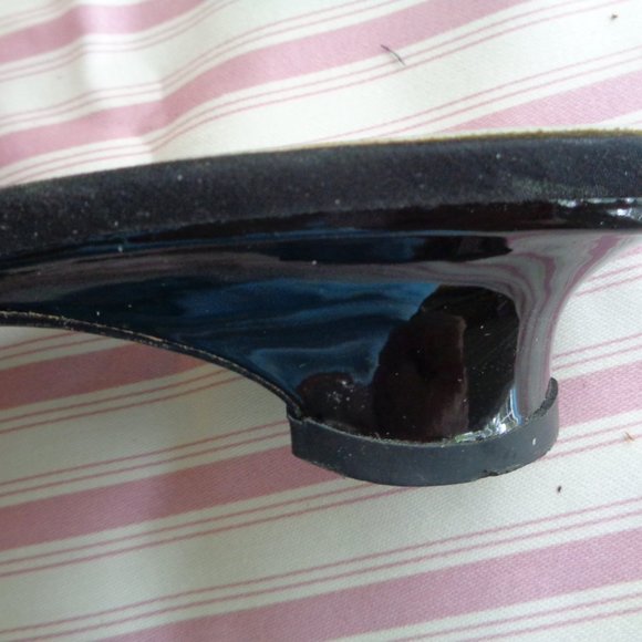 Amanda Sz 10 Slides-Kitten Heel-Black/White Shoes - Picture 8 of 8